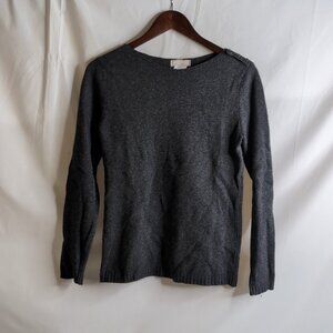 Hekla & Co Women's Grey Cashmere/Merino Wool Gray Knit Sweater, Small